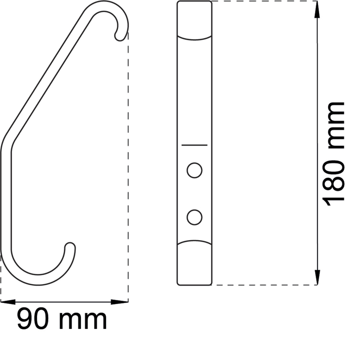 Habo hattekrog sort stål 180 mm